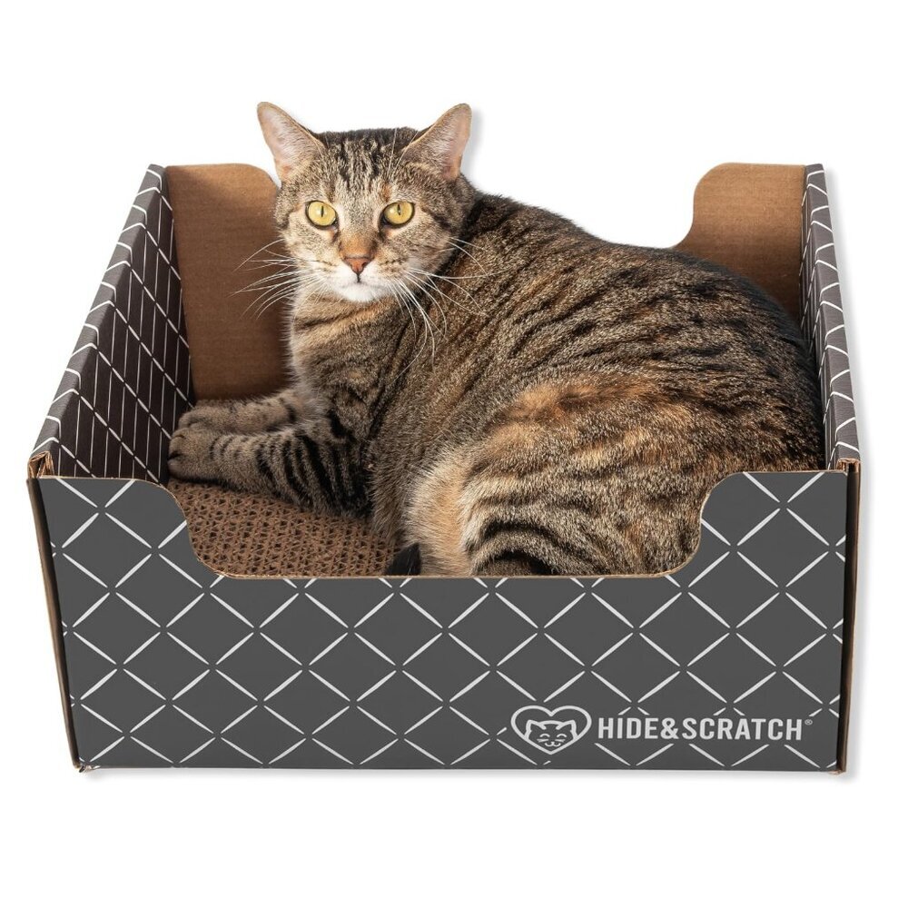 Double-Sided Cat Scratcher Box Bed Corrugated Pad Furniture Protection Toy